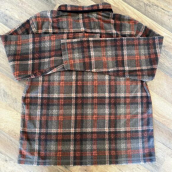 JACHS NY Men's Plaid Fleece Pullover 1/4 Button Outdoors M - Picture 6 of 9